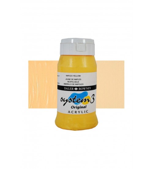 Daler Rowney System3 500 ml Akrilik Boya 634  Naples Yellow 